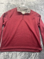 Wrangler Authentics Long Sleeve Fleece 1/4 Zip Red Sweatshirt XL