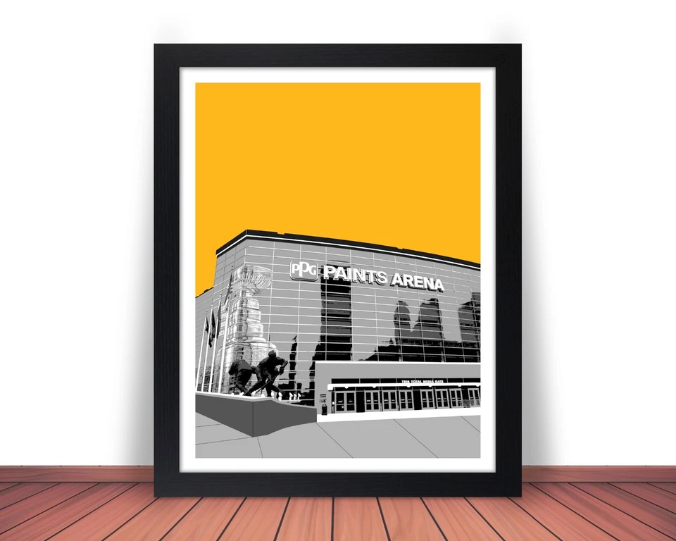 Foto enmarcada PITTSBURGH PENGUINS PPG pinturas arena horizonte foto 8x10 11x14 WBN Foto 2 de 4