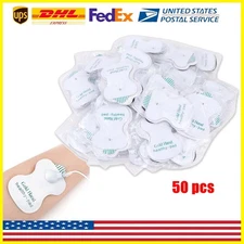 50 X Snap On Replacement Electrode Pads Bulk For Tens Unit Therapy Massager US