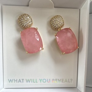 Authentic BP Color Changing Stone Dangle Earrings Gold Plated Rose Quartz Rubellite ER351…