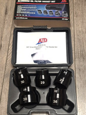 Atd 5pc 38 Dr Aluminum Flip Dual Sided Oil Filter Socket Set 9 Sizes 5235