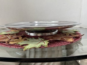 13.5” Silver Colored Finish Display Cake Stand with Pedestal
