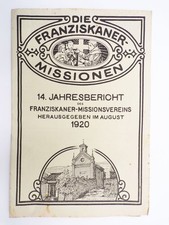 Die Franziskaner Missionen 14 Jahresbericht 1920 China Bericht