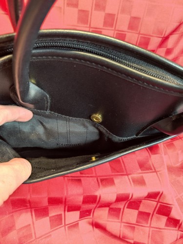 Etienne Aigner Vintage Purse Handbag Black Vinyl Top Handle - Picture 10 of 15