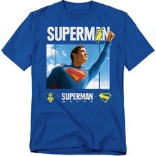 Superman 2025 Superman Comic Run Graphic Tee For Men  Women, Royal, S-6XL