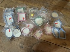 Embroidery Frame Set 24 XMAS Ornament Mini Photo Green Blue Pink Oval Heart Fram