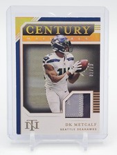 DK METCALF 2020 NATIONAL TREASURES CENTURY MATERIALS GOLD PATCH /10 #CM-DM Q5194