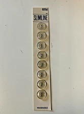 Streamline SlimLine Pearly White Buttons 8 Pieces 7/16” 11.5mm Made in Italy