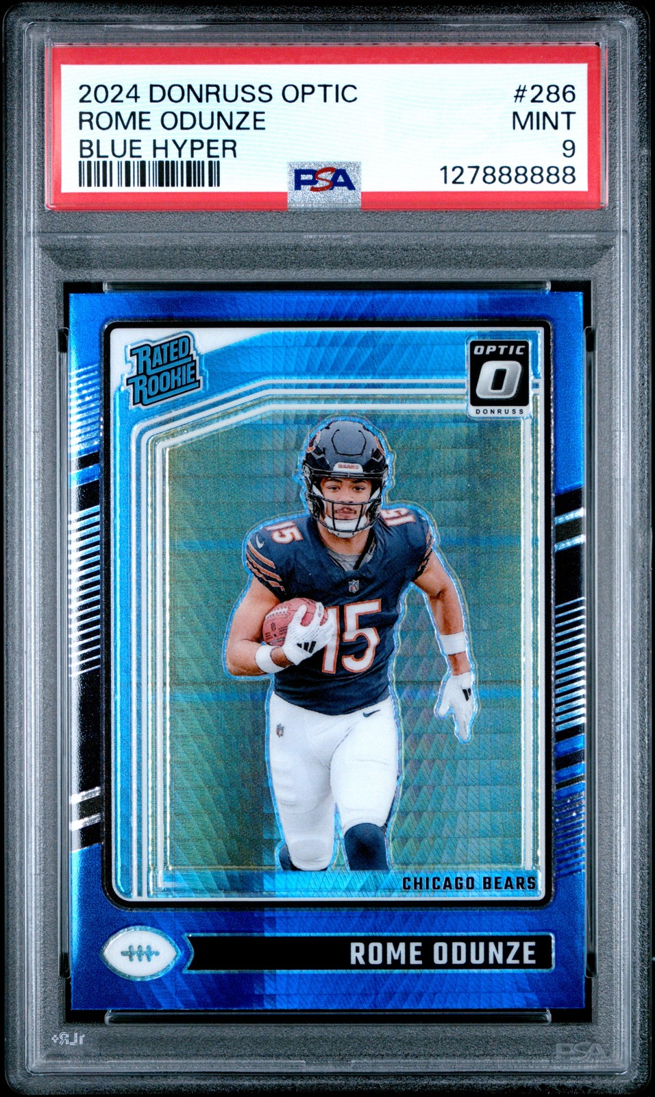 2024 PANINI DONRUSS OPTIC BLUE HYPER #286 ROME ODUNZE PSA 9