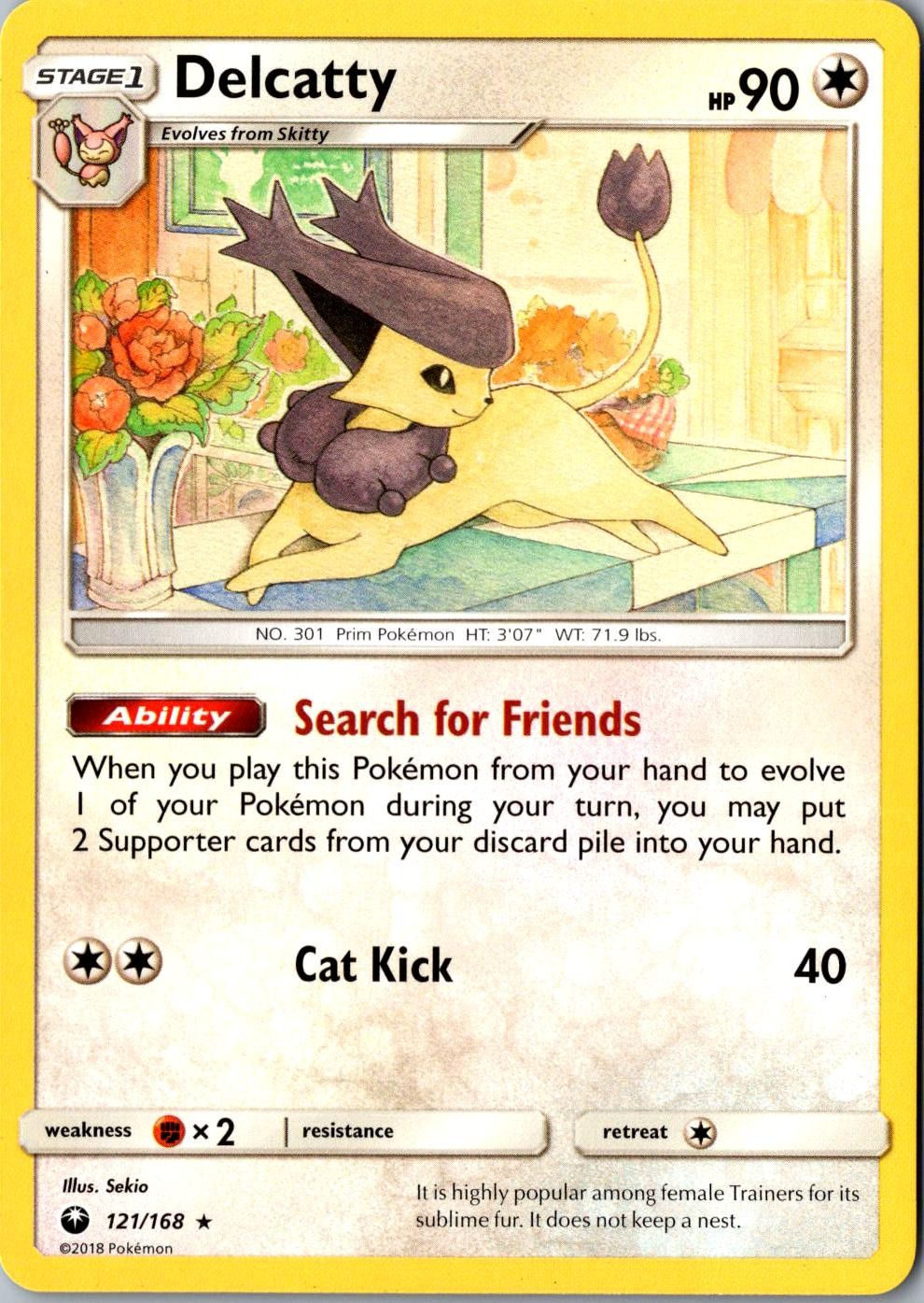 Delcatty 121/168 Holo Rare SM Celestial Storm LP Pokemon Card