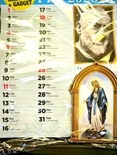 The Story of the Holy Padre Pio 2026 Calendar with Gadgets 32x24
