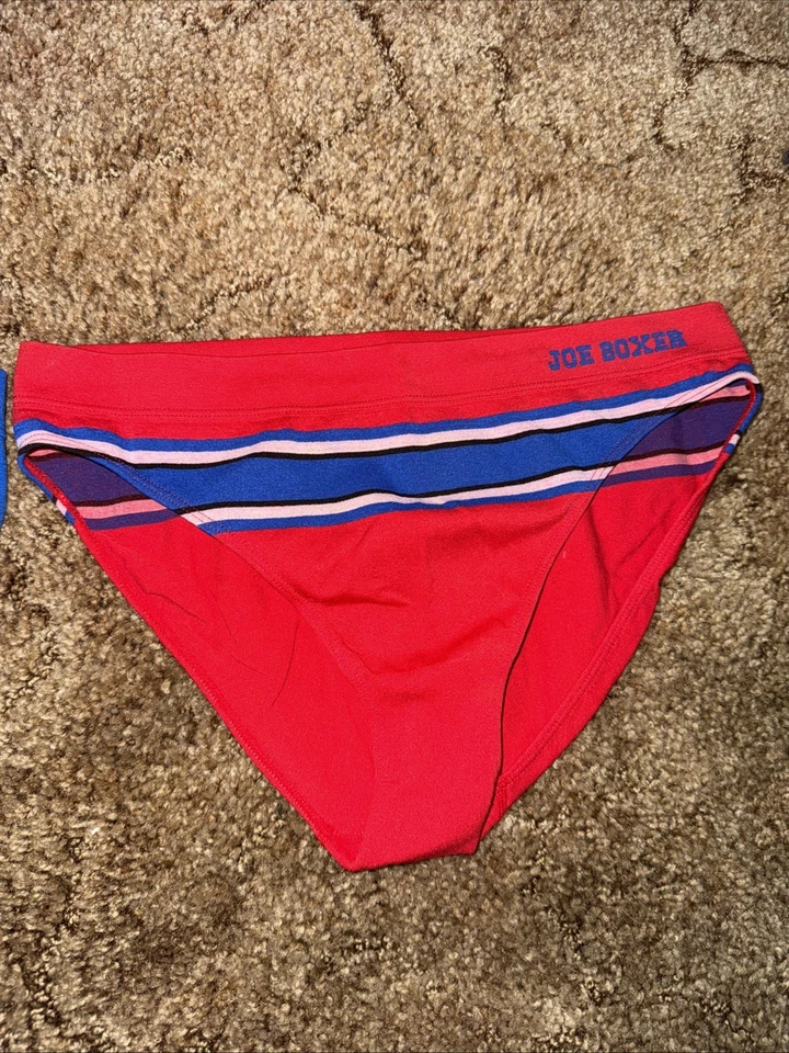 Bragas de bikini Joe Boxer para mujer rojas y azules, paquete de 2 talla XL ¡Nuevas! Foto 4 de 4