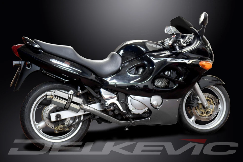 Silenciador oval de aço inoxidável Suzuki GSX600F Katana 600 1997-2006 escape total 4-1 9" - Imagem 4 de 4