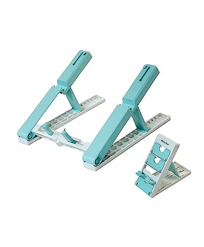 Laptop Smartphone Stand, Ergonomic Foldable Plastic Notebook Holder, Green