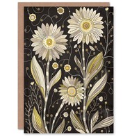 Dunkel GäNseblüMchen Blumen Rustikal Floral Schrullig Geburtstagskarte
