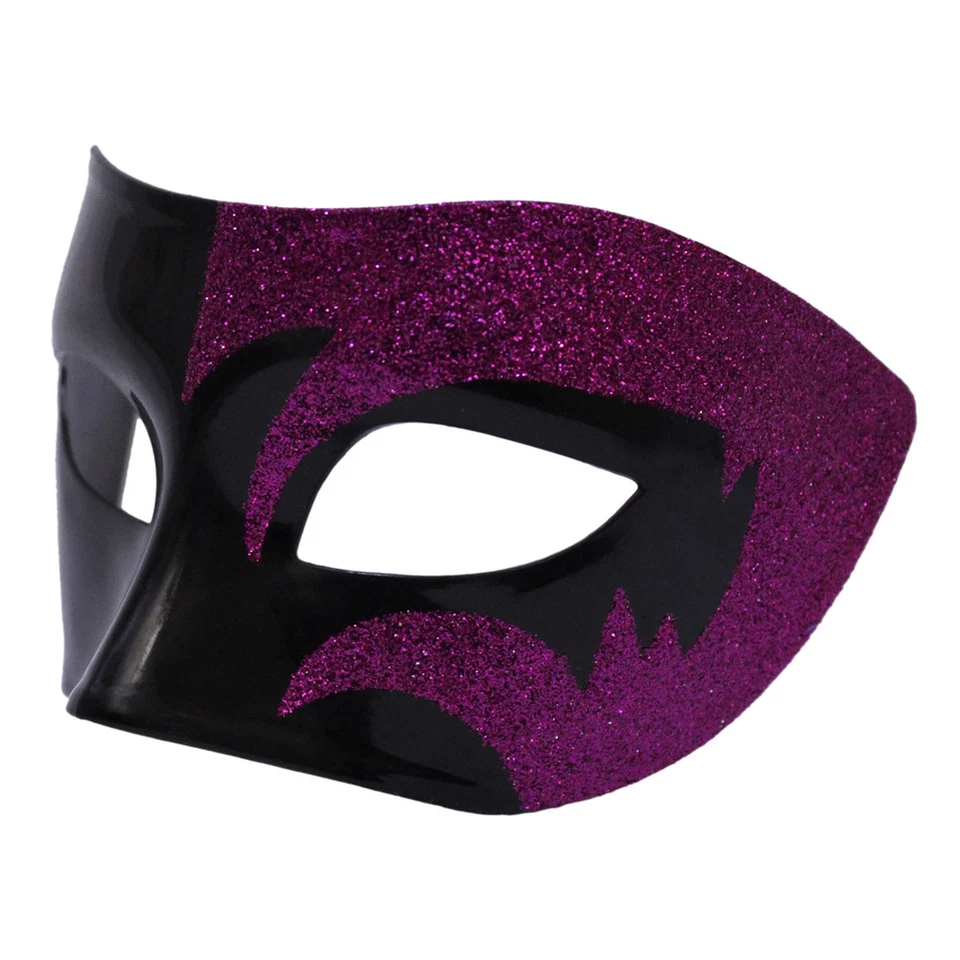 Máscara de Mascarada Veneciana Mística Púrpura Brillo y Negro ~ MARDI GRAS BODA PROM Foto 2 de 3