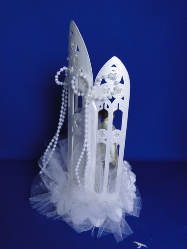 New Vintage Chapel Window Bride & Groom Wedding caketopper #166 - Picture 6 of 8