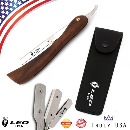 STRAIGHT WET CUT THROAT SHAVING RAZOR BARBER HAIR SALON WOODEN - Picture 3 of 5