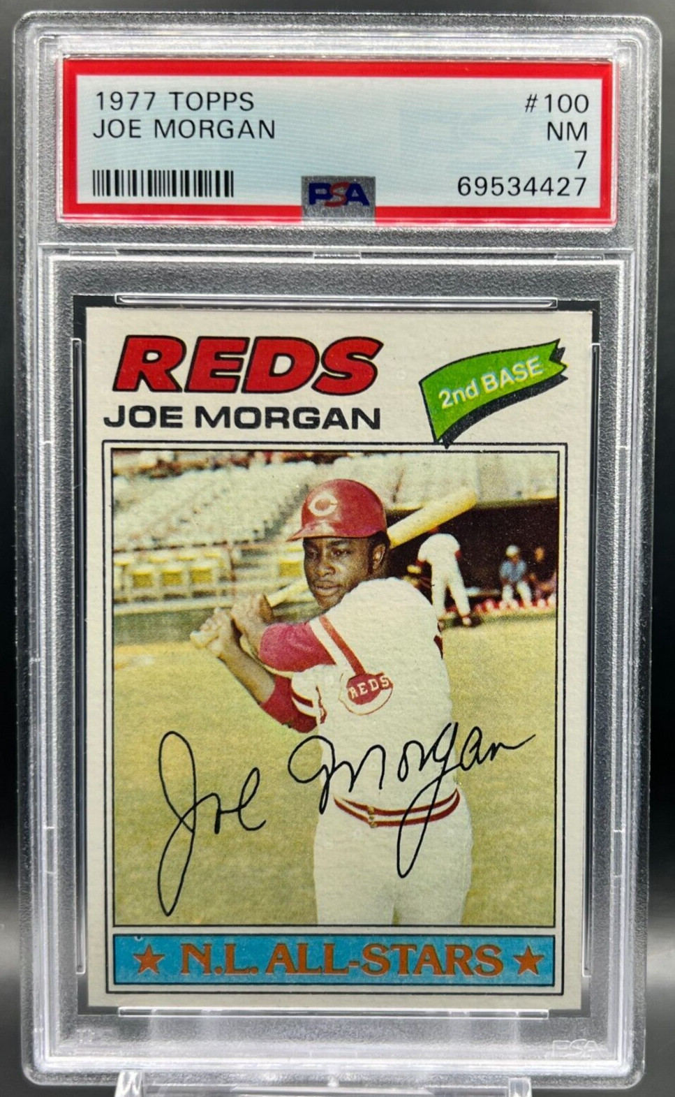 1977 Topps Baseball NL All-Star Joe Morgan PSA 7 NM Cincinnati Reds #100   cc23
