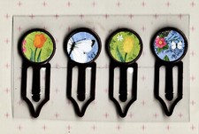 Graphic45 SPRING IS IN THE AIR 102 Antique Copper 4 Metal Clips HANDMADE