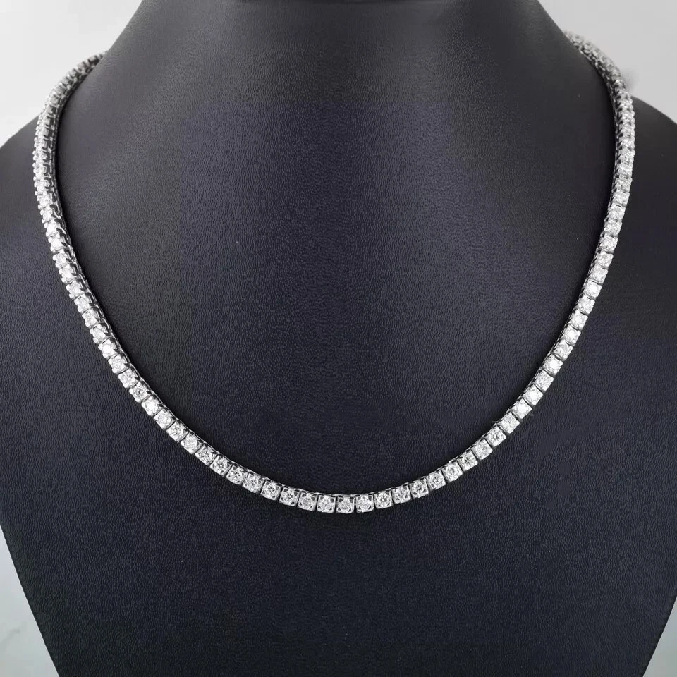 Gorgeous 4 mm White Diamonds Tennis Necklace- Great Sparkle & Luster - Image 3 of 4