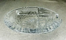 Heavy Crystal Glass Cigar Ashtray Vintage