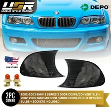 DEPO Screw-On OEM Frost Smoke Corner Signal Lights For 2002-03 E46 2D / 02-06 M3