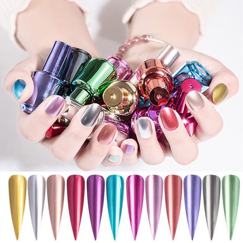 8ml Nail Polish Mirror Effect Metallic Color Quick-Drying Women Nail Art Design - Picture 18 of 31