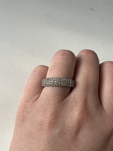 Bague En Argent Massif 925 Serti D'un Strass Rouge - Taille 54, Occasion En Bel état