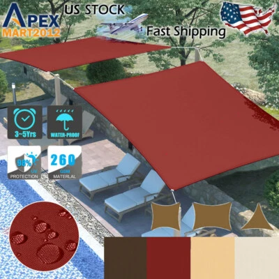 Waterproof Shade Sail Patio Awning Outdoor Garden Pool Sun Canopy Shelter Cover