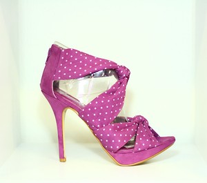 purple and white heels