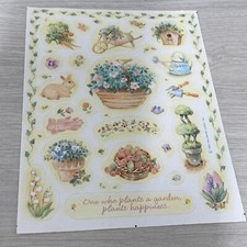 Vintage 1992 Hallmark Gardening Stickers Two Sheets Plants Birds Bunnies Good