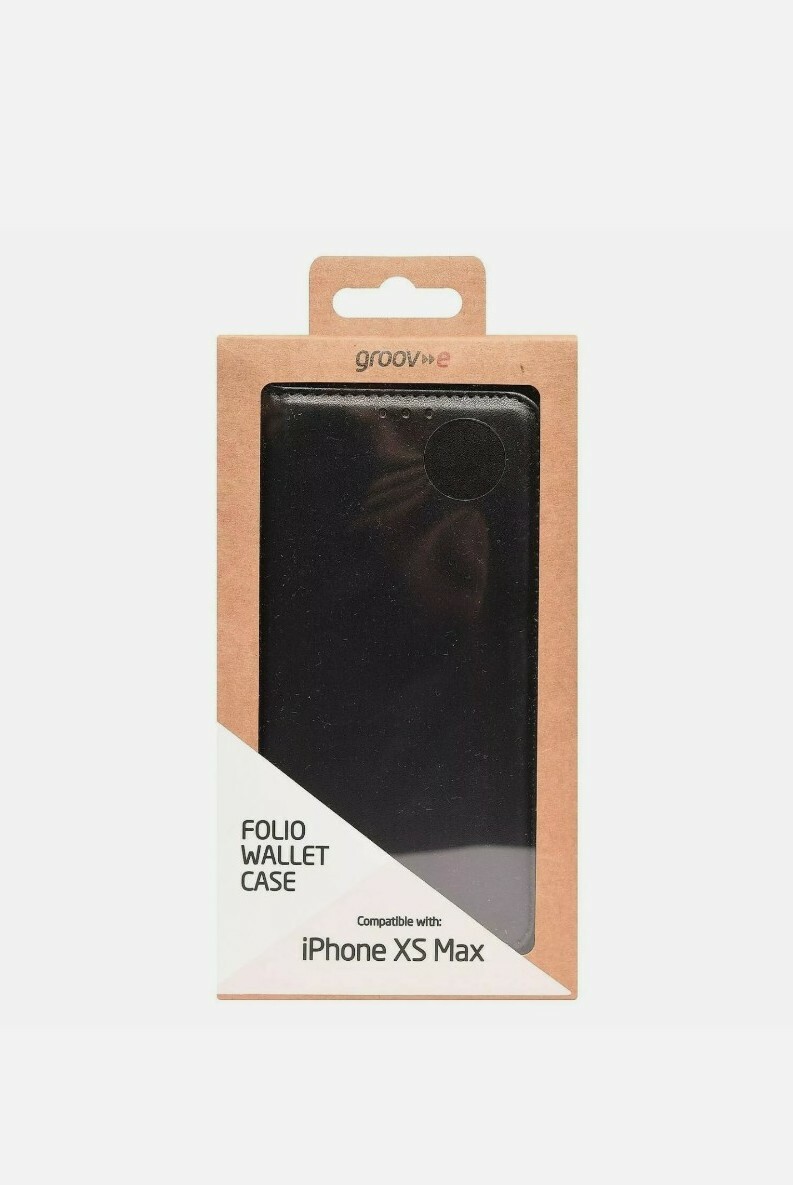 GROOV-E FOLIO WALLET SERIES CASE FOR APPLE IPHONE XS MAX – BLACK – GVMP064