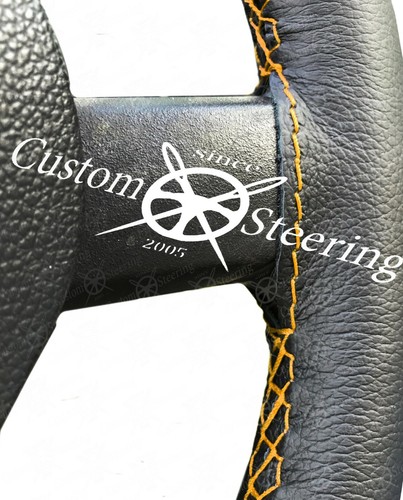 Para Ford Transit Conectar 02-12 Cuero Real Cubierta Volante Amarillo 2 Pegatina - Imagen 3 de 4