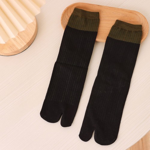 3 Paar Damen Baumwolle Tabi Socken zwei Zehen wadenlang zweifarbig japanisch Cosplay - Bild 18 von 18