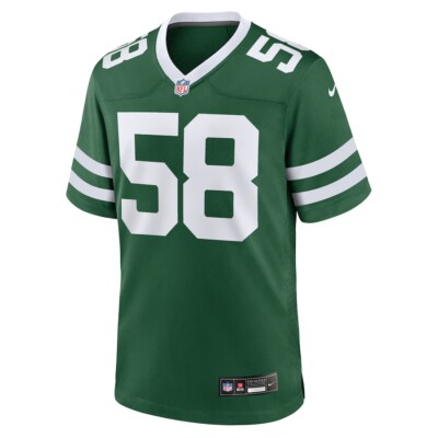 New York Jets Eric Watts #58 Nike Men's Green 2025 Official NFL