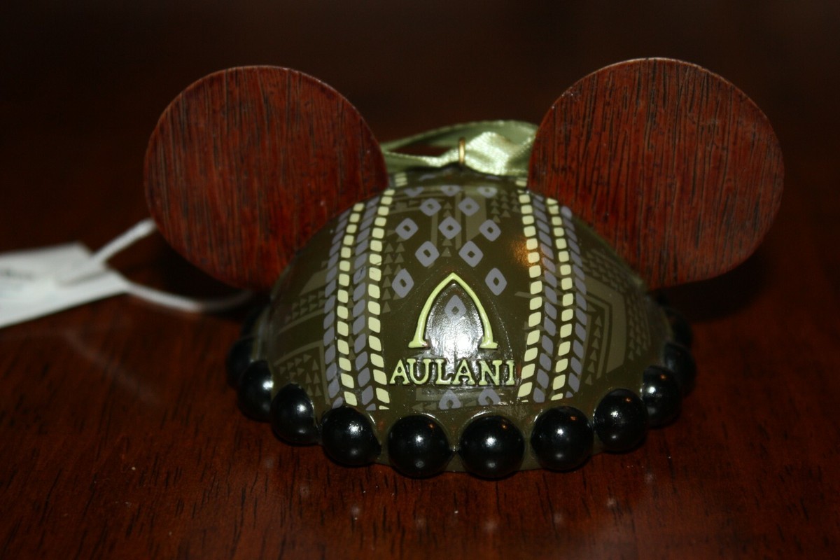 New Disney Aulani Brown Ear Hat Ornament Kukui Nut Lei  display picture 3