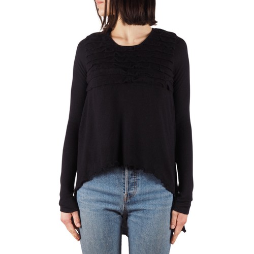 Versace Jeans Couture, Versace Jeans Couture Vintage Women's Black Long Sleeve Ruffle Knit Top Size XS