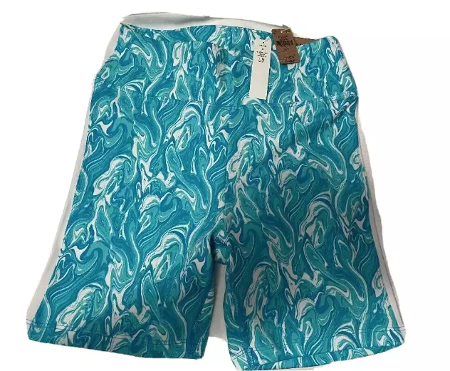 Victoria Secret PINK Bike Shorts Ultimate 6 Inch High Waist Blue Marble