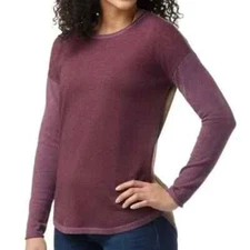 Smart wool Shadow Pine Color block Sweater/Shirt Argyle Purple Heather Size M