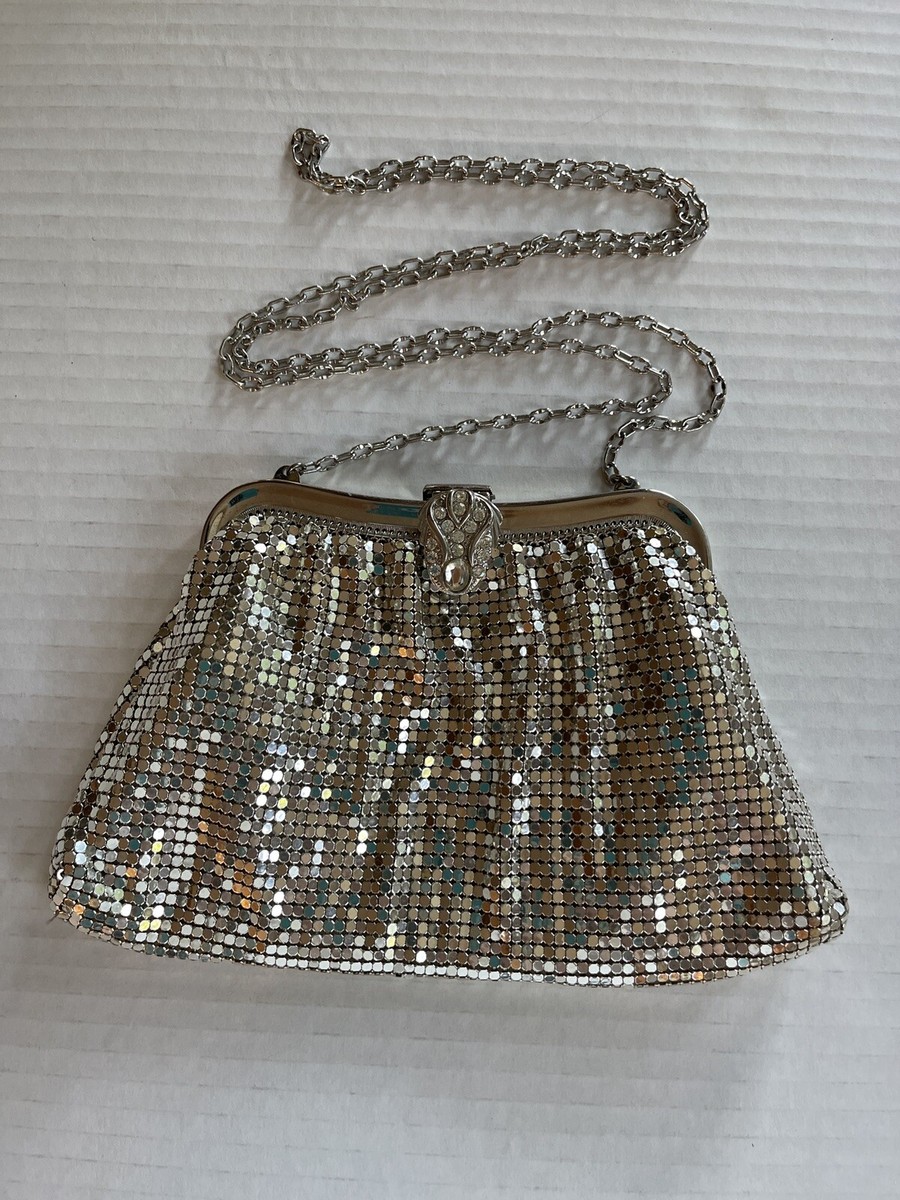 Whiting and Davis イブニングバッグ Vintage Whiting & Davis Silver Mesh Evening Hand Bag, Lined