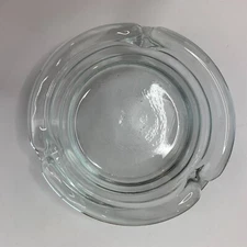 Vintage Clear Glass Round Ashtray 4.25"