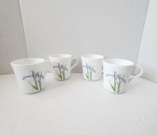 Corelle Corning Shadow Iris Coffee Tea Cups Vintage (Set of 4) Chip Resistant