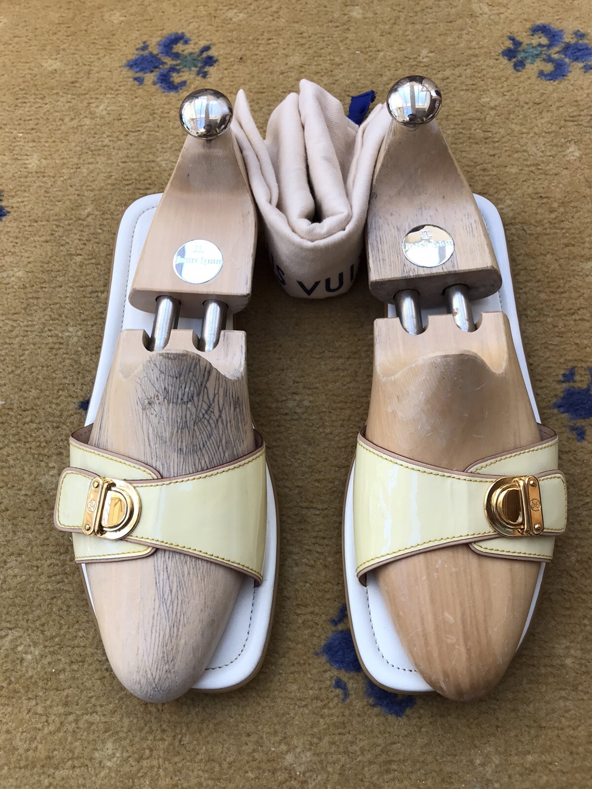 Louis Vuitton Sandals Shoes Slider Leather Padlock Womens UK 6.5 US 9.5 EU 39.5