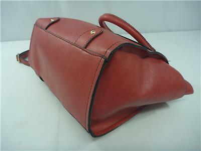 LONDON FOG Kensington Triple Tote in Scarlet RED with Sand Smooth Exterior VEGAN - Picture 6 of 10