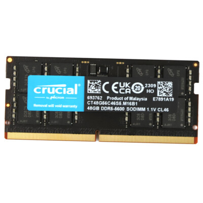Crucial 96GB (2X 48GB ) 5600MHz DDR5 SO-DIMM RAM PC5-44800 1.1V