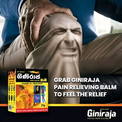Giniraja Ayurveda Herbal Pain Relieving 25gBalm-Natural Relief for Various Pains
