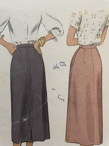 50s Vtg McCall's Sewing Pattern #7243 Misses' 3/4 Length Skirt COMPLETE Waist 28 - Picture 2 of 5