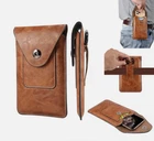 Luxury Men PU Leather Holster with Clip Belt Pouch Cards Case For Cell Phones