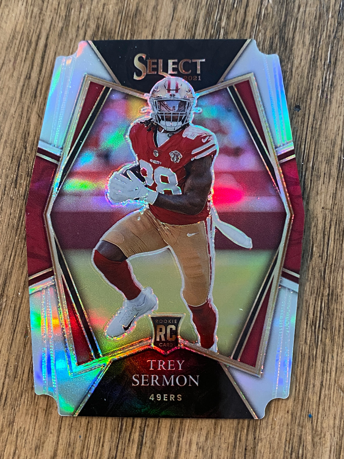 2021 Panini Select Trey Sermon #168 Silver Die-Cut Premier Level Rc Card 49ers